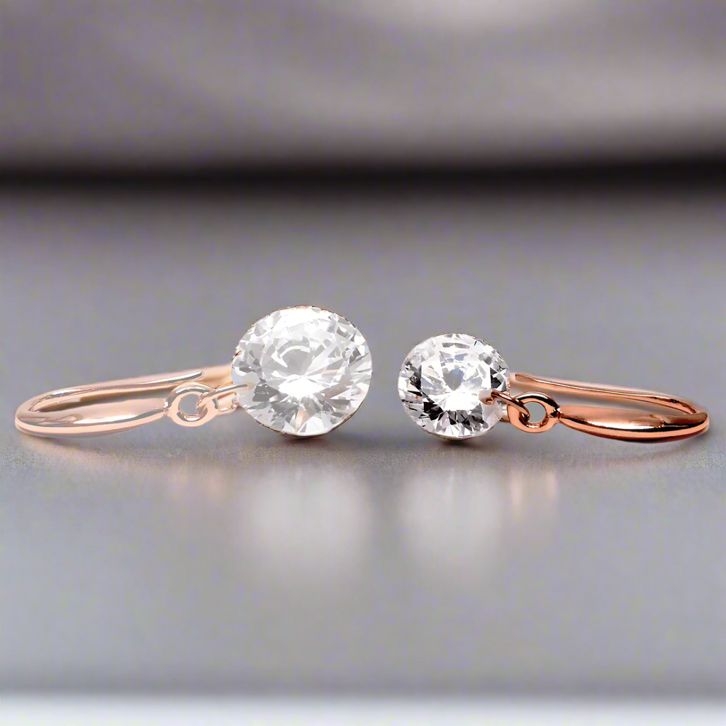 18K Gold Crystal Bridal Earrings – Sparkly Dangle Earrings, Bulk Sets for Bridesmaids