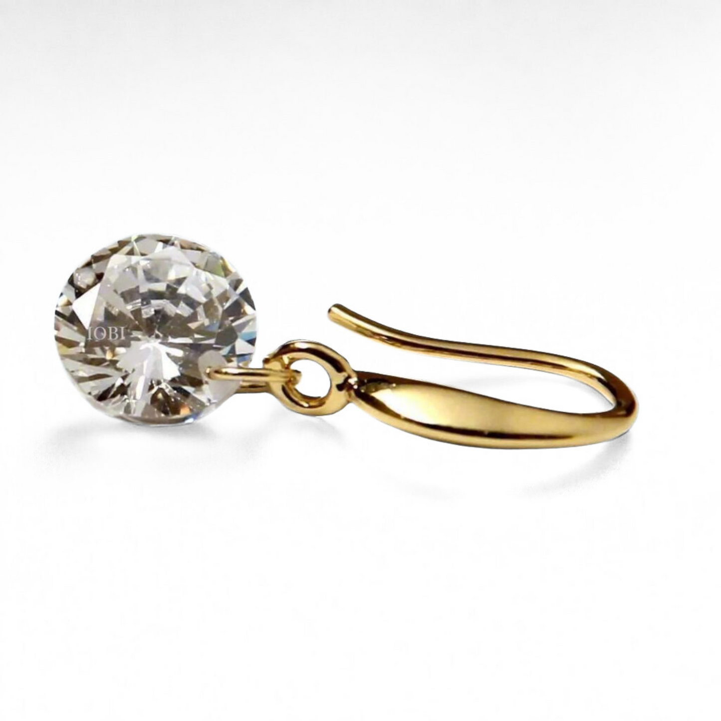 Naked Drill 18K Gold Crystal Dangle Earrings – Sparkly Lightweight Drop Earrings for Women