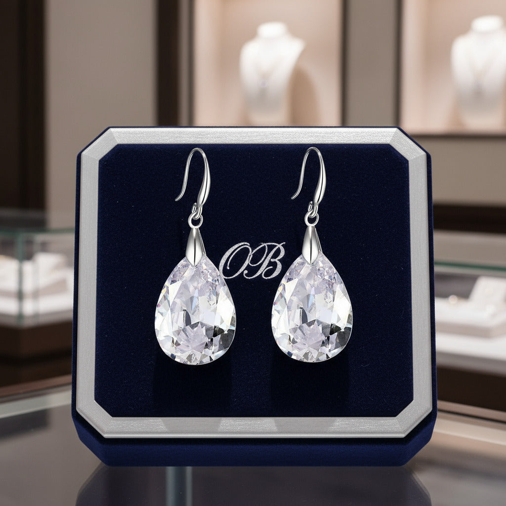 Grandeur Infused 10.2 Carat Zirconia Chandalier Dangling Hook Earrings for Women