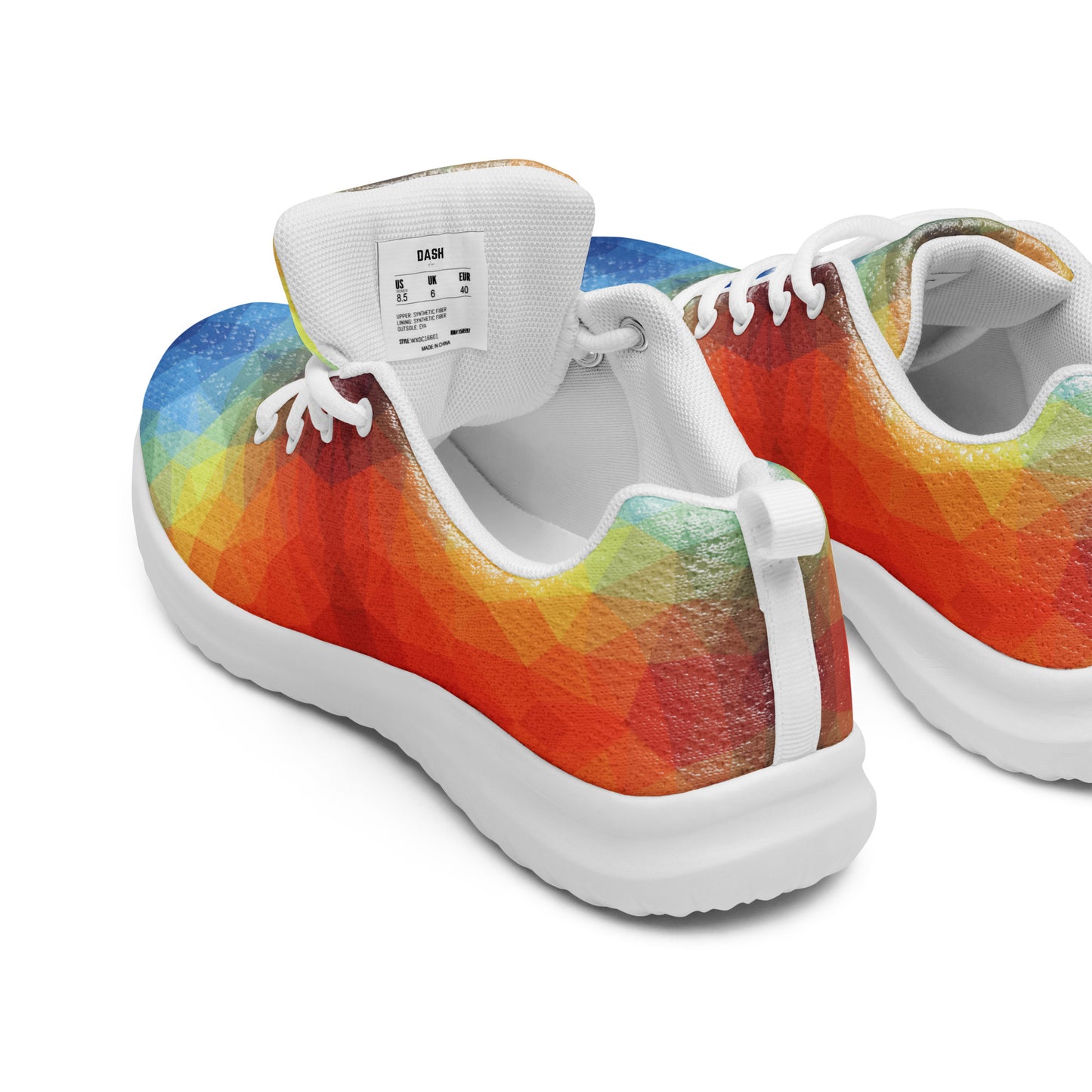 DASH Geo Rainbow Men’s Athletic Shoes Lightweight Breathable Design by OB Original Apparel