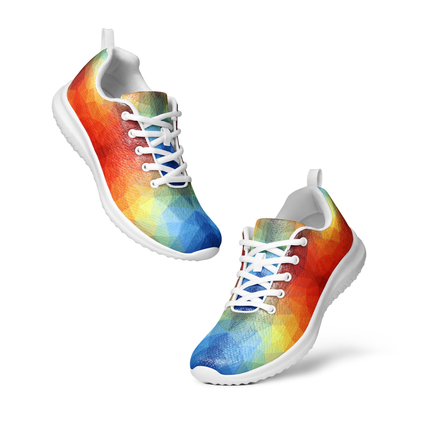 DASH Geo Rainbow Men’s Athletic Shoes Lightweight Breathable Design by OB Original Apparel
