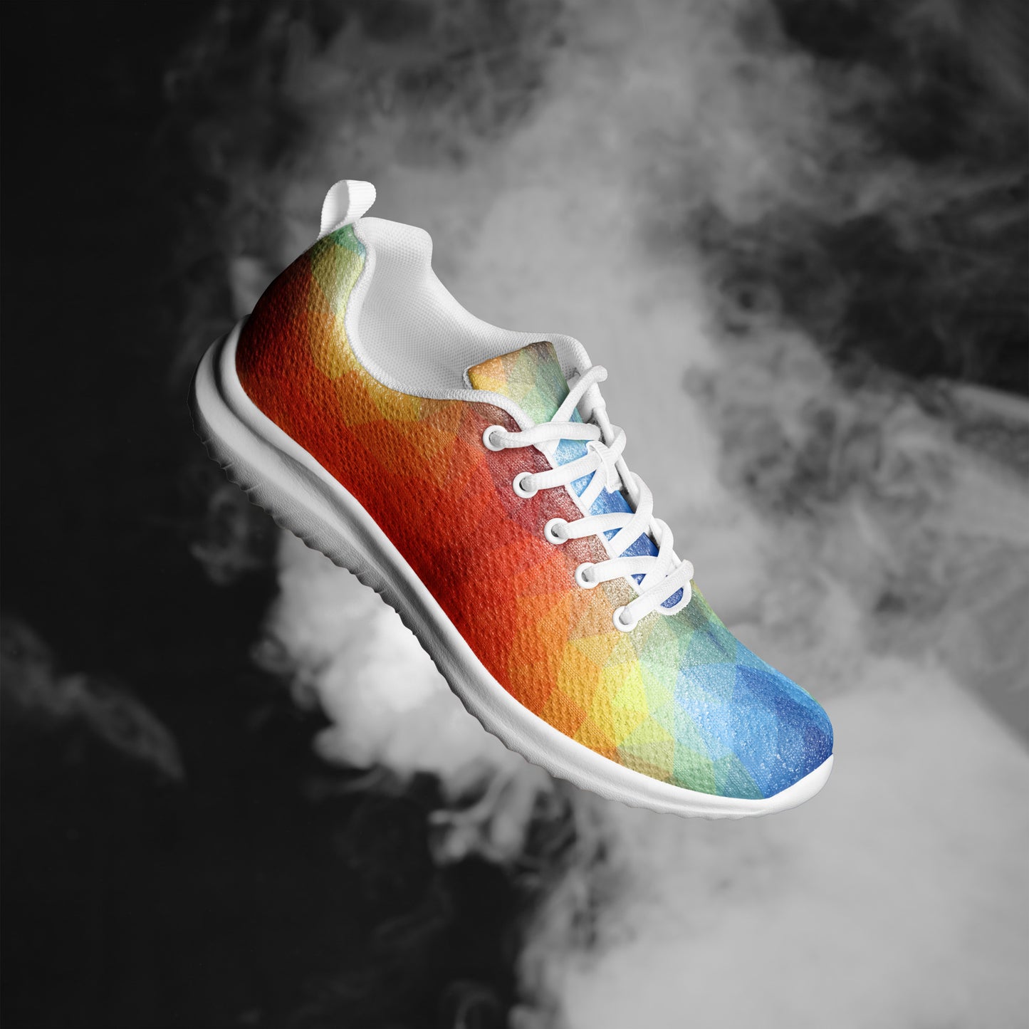 DASH Geo Rainbow Men’s Athletic Shoes Lightweight Breathable Design by OB Original Apparel