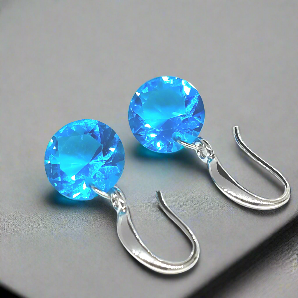 Exotic Seas Naked Pure OB Crystals Silver Drill Earrings - 10mm for Woman