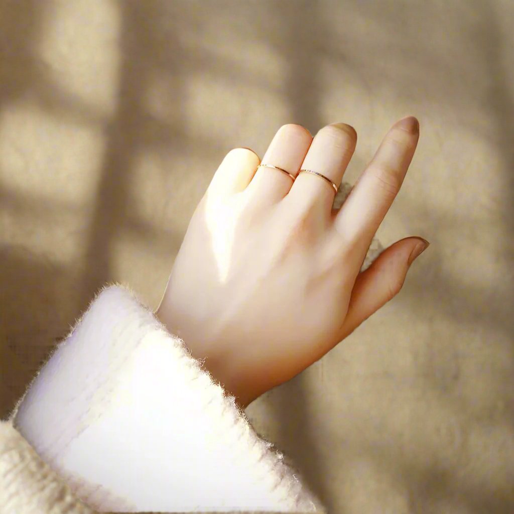 2mm Titanium Gold Plated Band Ring – Stackable Minimalist Ring in 4 Colors