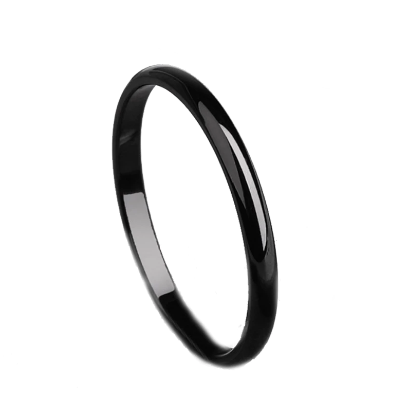 2mm Titanium Gold Plated Band Ring – Stackable Minimalist Ring in 4 Colors