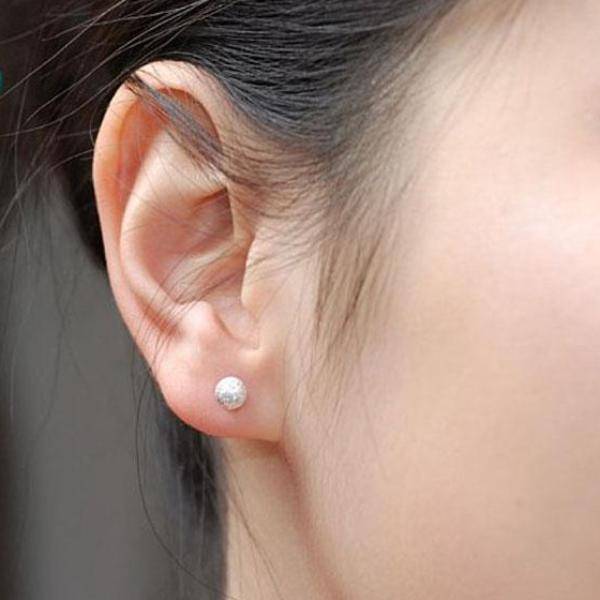 Tiny Textured Sterling Silver Stud Earrings