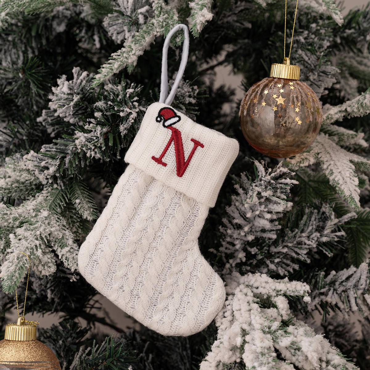 Letters Embroidery Christmas Hanging Socks Ornametns