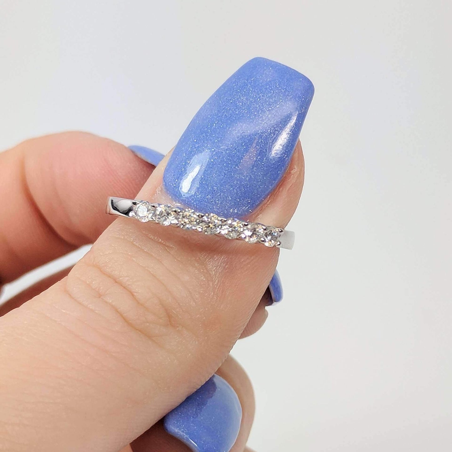Arienne .38CT Petite Cathedral Pavé Band 14K White Gold Over Sterling Silver OB Simulated Diamond Ring for Women Bridal Engagement Wedding Anniversary Gift