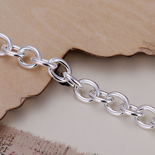 Basic Oval Belcher Link Silver Bracelet