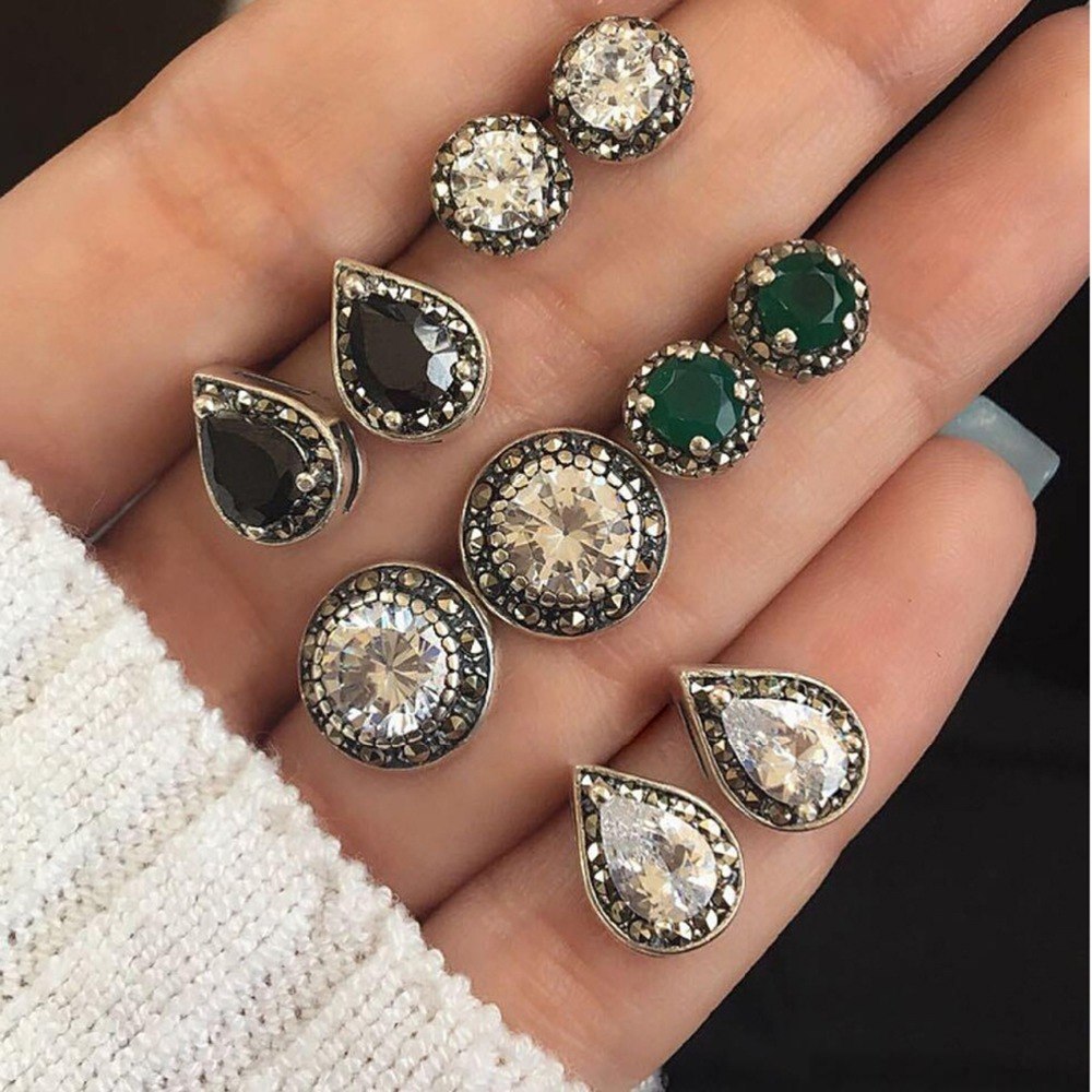 Mix & Match Marcasite Five Piece Earring Ensemble