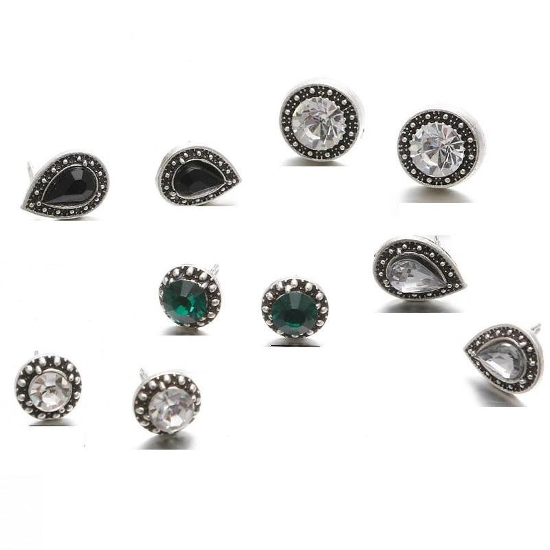 Mix & Match Marcasite Five Piece Earring Ensemble