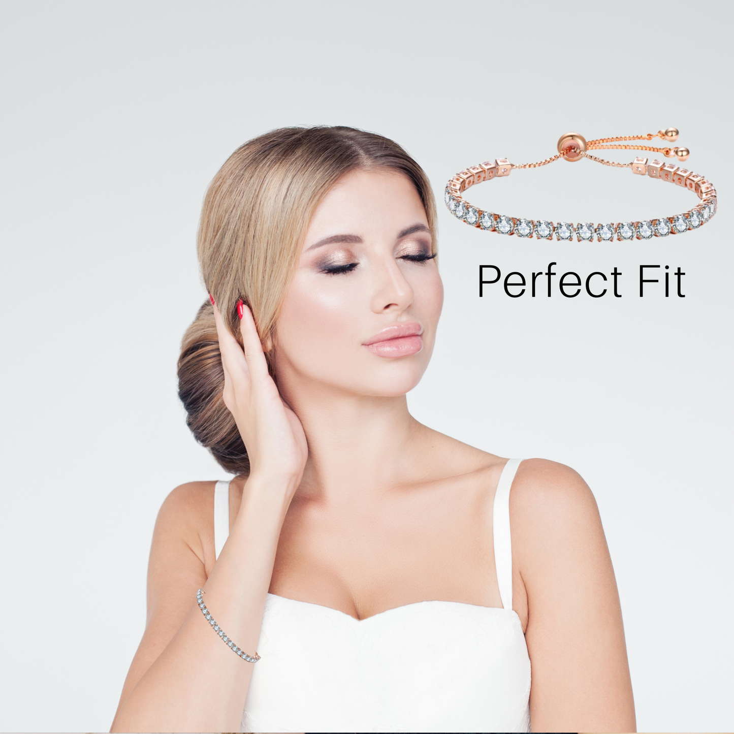 Luxurious 14K Gold Plated Swiss CZ Lariat Tennis Bracelet – Adjustable & Versatile
