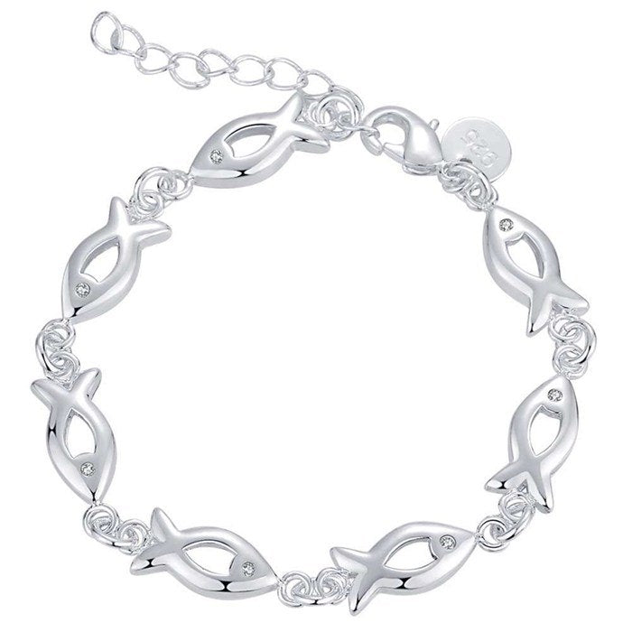 Fish Links Silver Bracelet for Women
