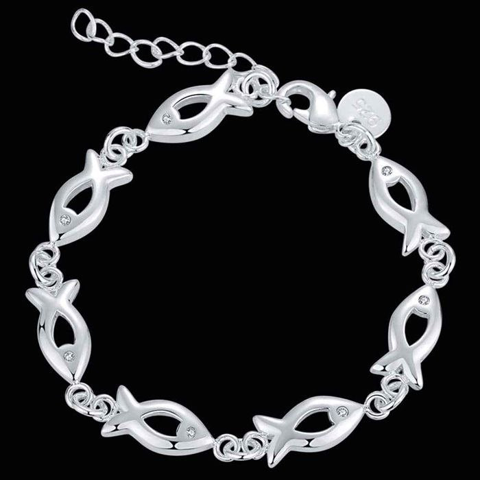 Fish Links Silver Bracelet for Women