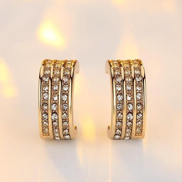 Flashy CZ Half Hoop Earrings