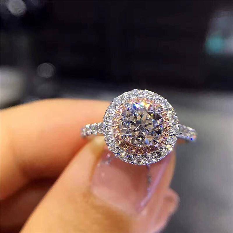 Hint Of Pink CZ Halo Ring