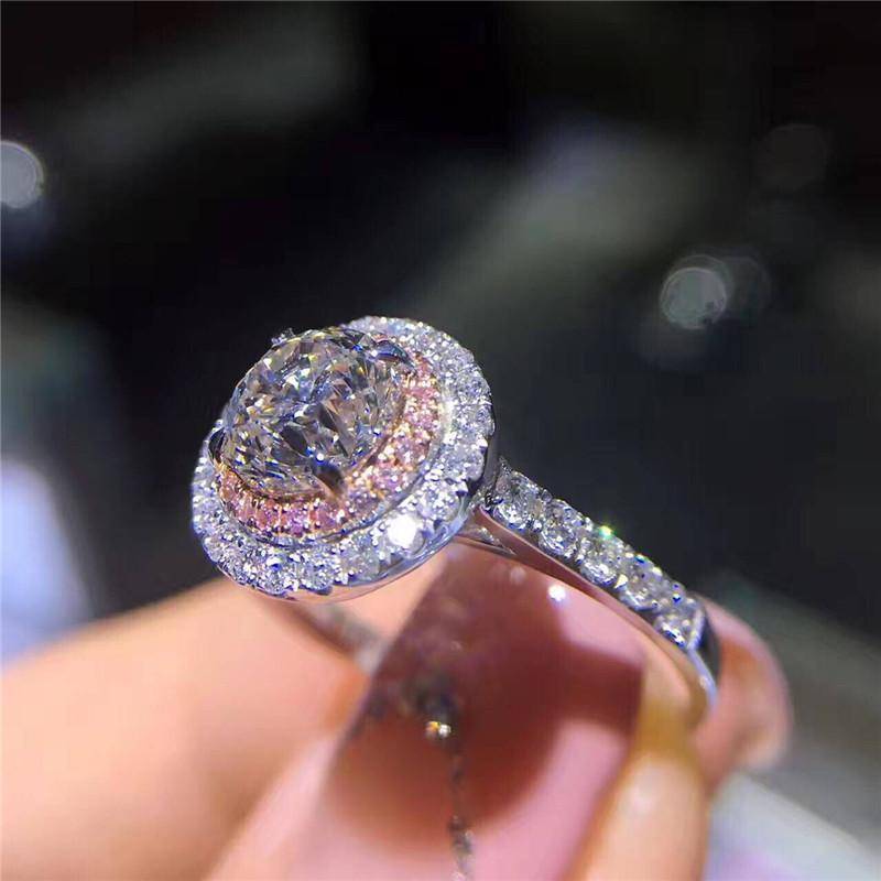Hint Of Pink CZ Halo Ring