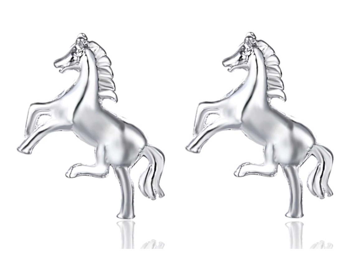 Little Horse Silver Stud Petite Earrings for Woman Gift for The Horse Lover Birthday Holiday