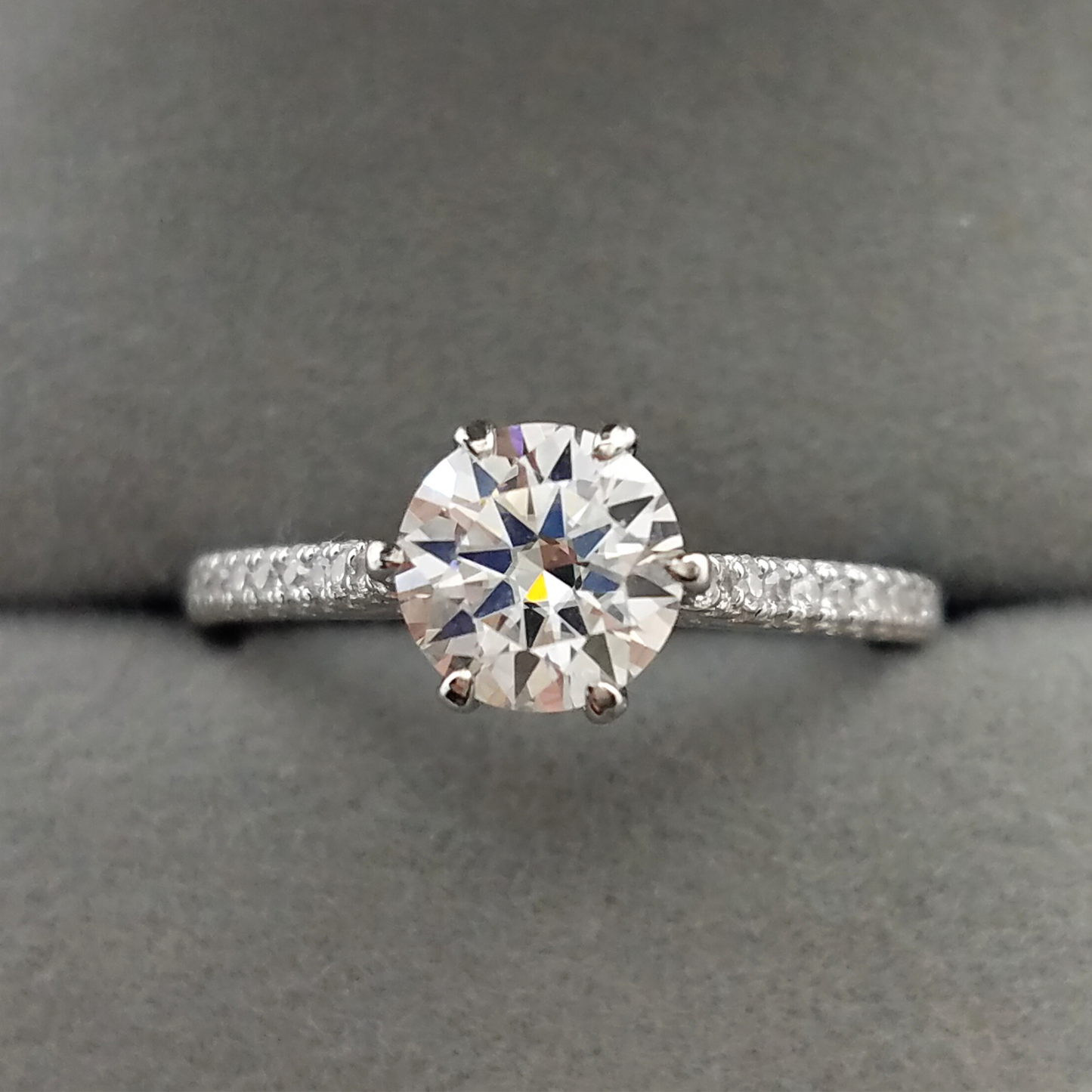 14K White Gold Over 925 Sterling Silver 1Ct Certified Real Moissanite Round Brilliant Cut for Women Super Fiery Perfect for Engagment Wedding Anniversary Promise Ring