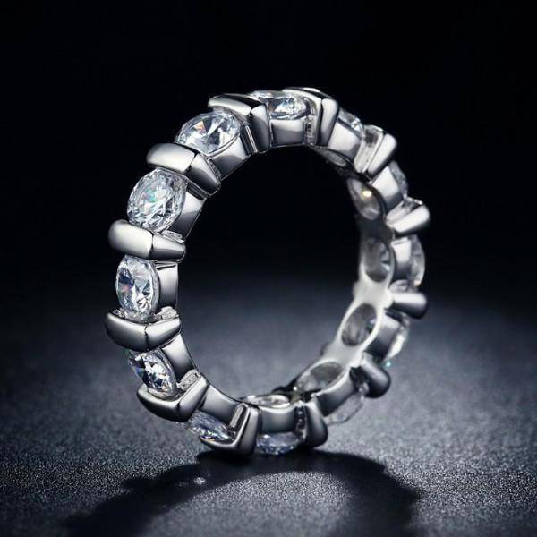 Eternal Bliss 11 Stone Bar Set CZ Eternity Band for Women