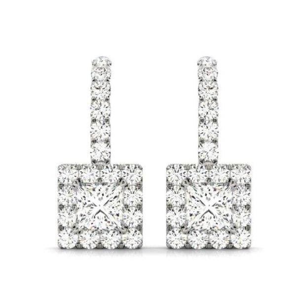 Lyra .40CT Princess Halo IOBI Simulated Diamond Earrings