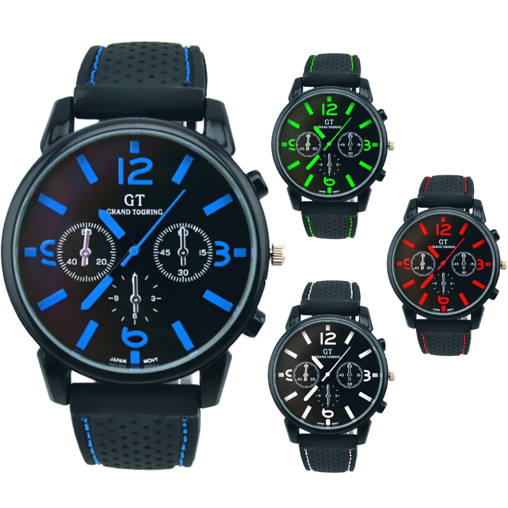 Men's GT Racing Style Wrist Watch in Four Colors