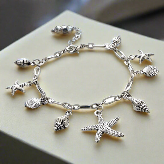 Sea Treasures Silver Shell Bracelet for Women
