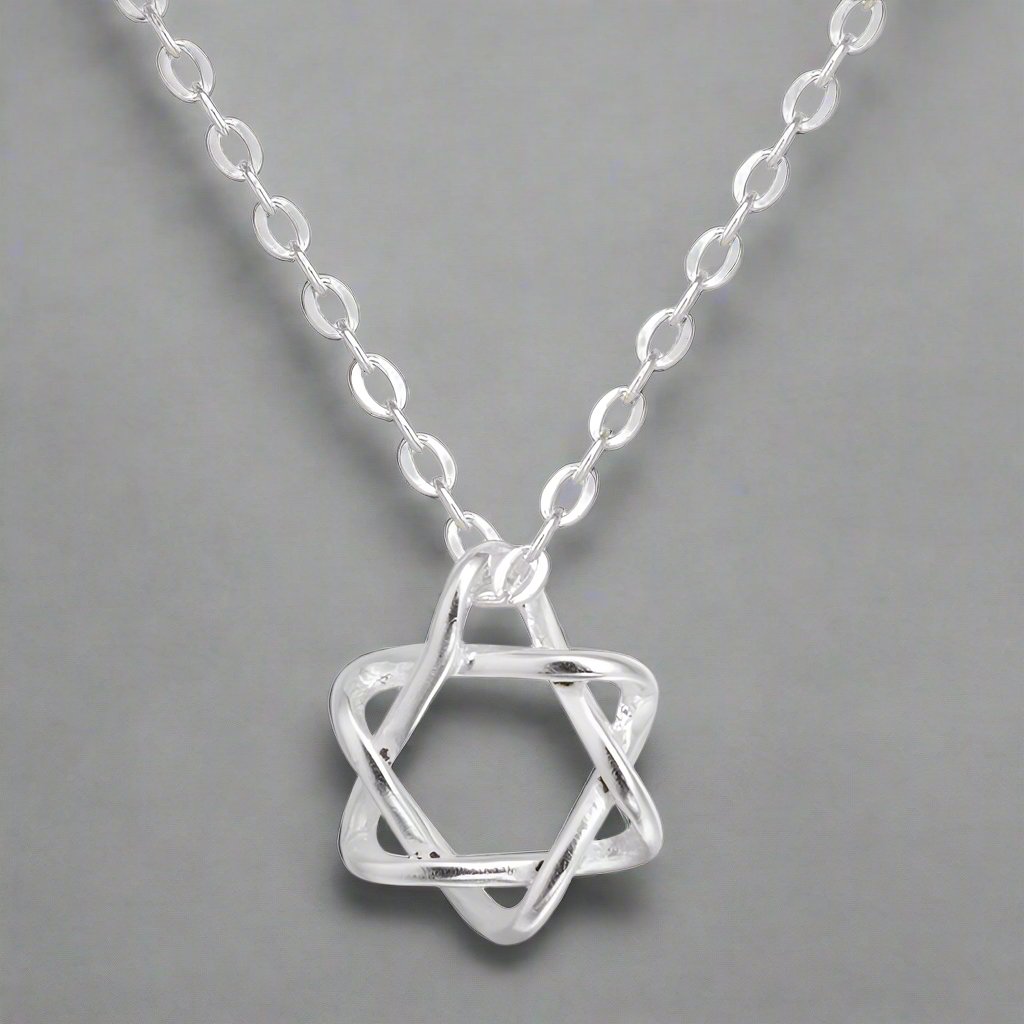 Soft Curves Star of David Necklace | Sterling Silver Unisex Jewelry