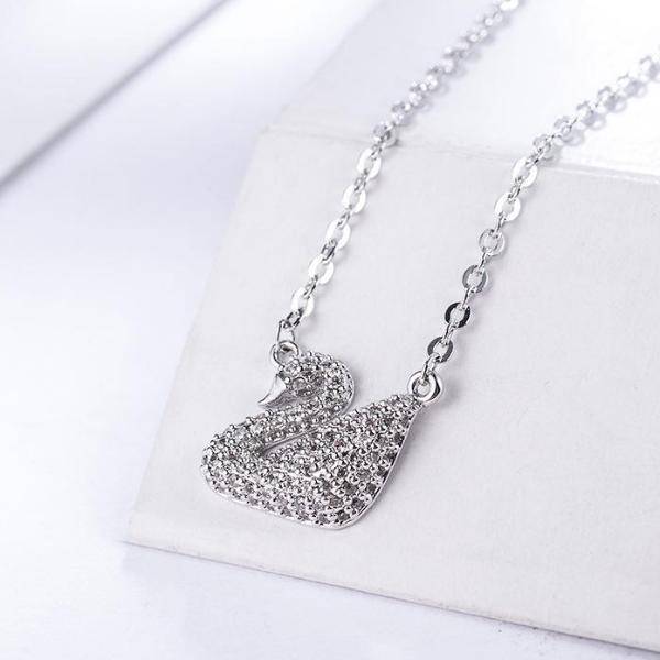 Sparkling Grace Crystal Swan Necklace