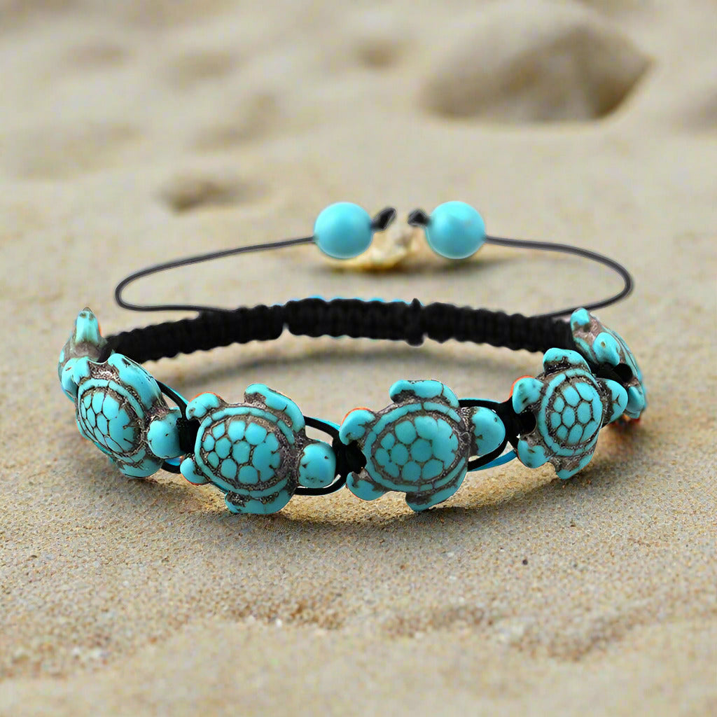 Turquoise Turtle Beaded Bracelet