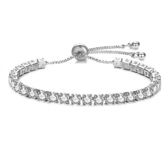 Luxurious 14K Gold Plated Swiss CZ Lariat Tennis Bracelet – Adjustable & Versatile