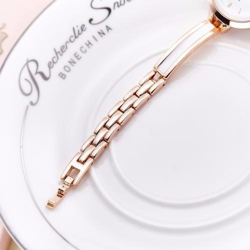 White Enamel Ladies Cup Chain Bracelet Watch for Woman