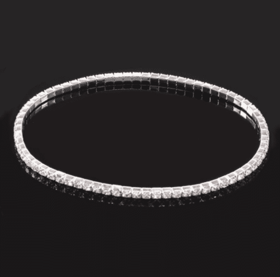 Feshionn IOBI Anklets Silver Tone Rhinestone Stretch Anklet In Three Color Choices