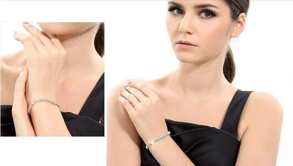 Feshionn IOBI bracelets Mosaic 90 Swiss CZ Diamonds Tennis Bracelet In Three Colors