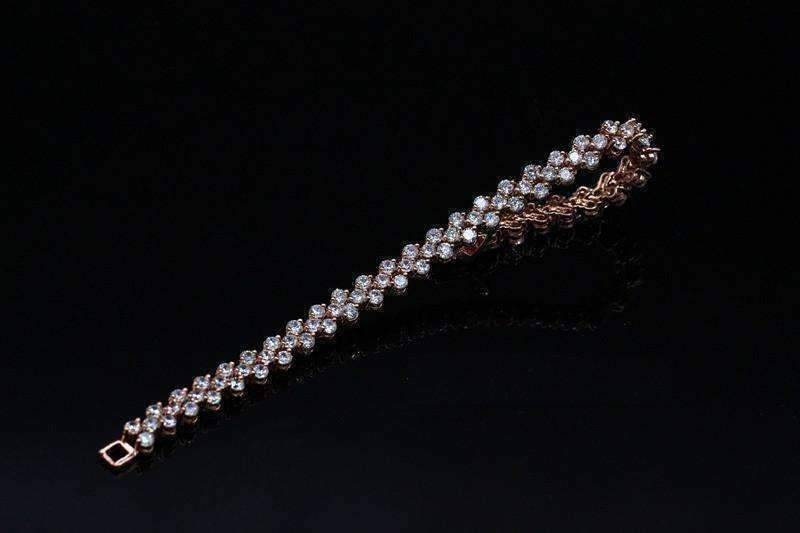 Feshionn IOBI bracelets Mosaic 90 Swiss CZ Diamonds Tennis Bracelet In Three Colors