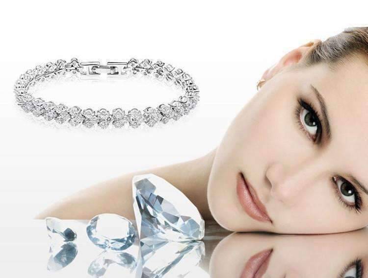 Feshionn IOBI bracelets Mosaic 90 Swiss CZ Diamonds Tennis Bracelet In Three Colors