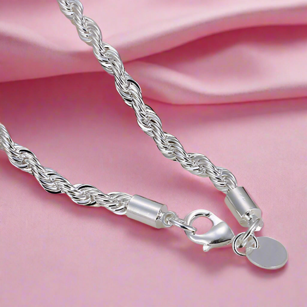 Feshionn IOBI bracelets ON SALE - Diamond Cut Rope Chain Sterling Silver Bracelet