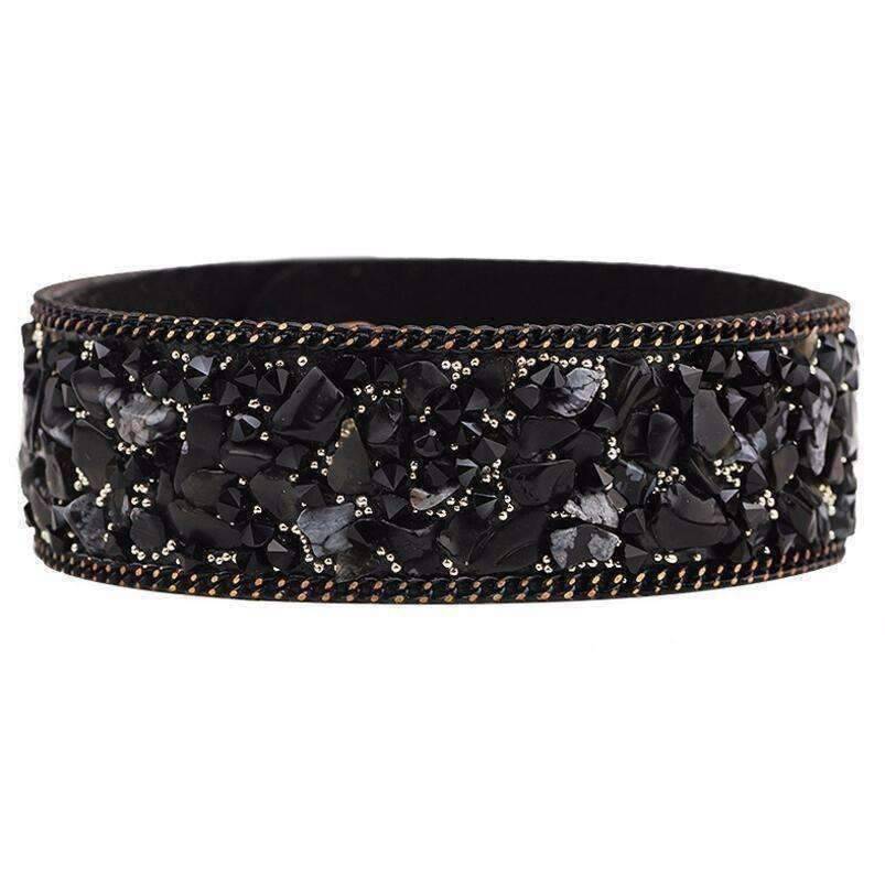 Feshionn IOBI bracelets ON SALE - Treasure Gemstone Encrusted Sueded Leather Wrap Bracelet ~ Six Earthy Colors