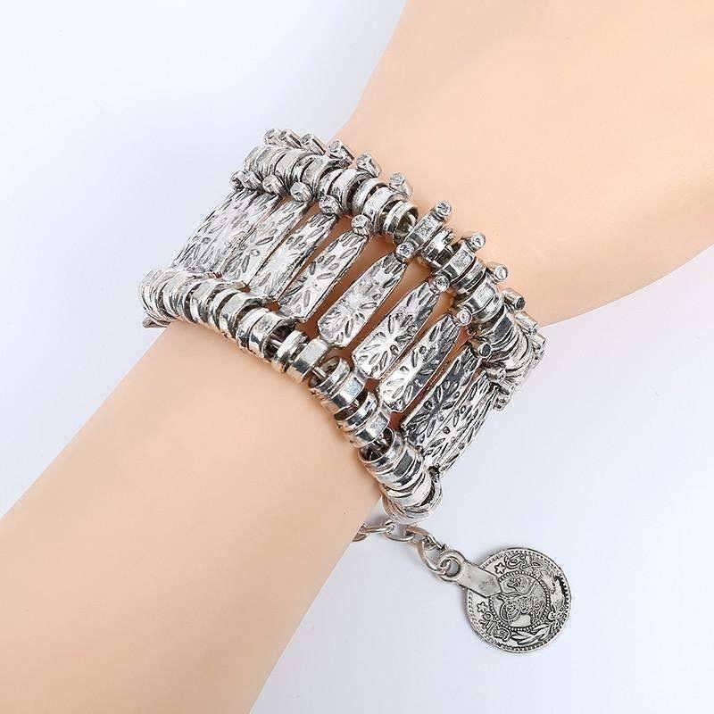 Feshionn IOBI bracelets Vintage Turkish Coin Link Medallion Bracelet
