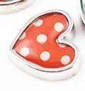 Feshionn IOBI Charms Orange Dots Pop Art Heart Charm for Charm Locket Necklaces ~ Your Choice