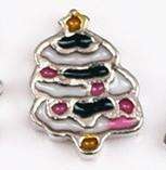 Feshionn IOBI Charms Striped Tree Holiday Collection Free Floating Charms for Charm Locket Necklaces