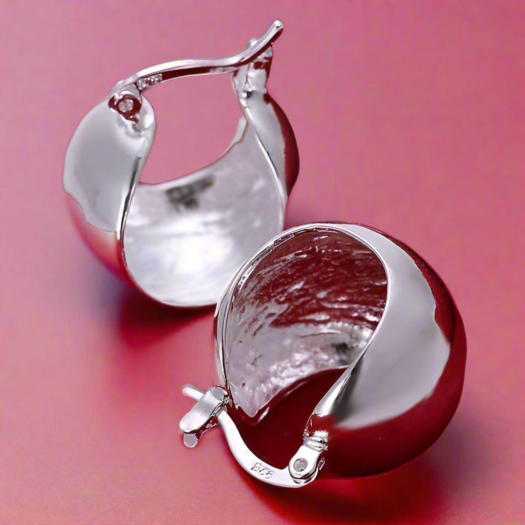 Feshionn IOBI Earrings Bold Petite Silver Hoop Earrings