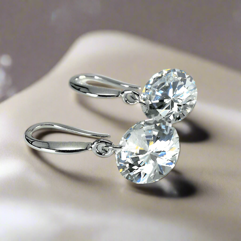 Feshionn IOBI Earrings Diamond White / 10mm Naked IOBI Crystals Drill Earrings - The Exotic Collection by Feshionn IOBI