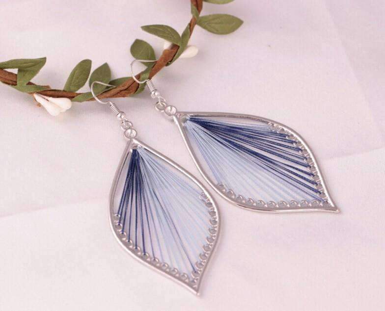Feshionn IOBI Earrings Global Beauty Silk Thread String Art Drop Earrings In Three Colors