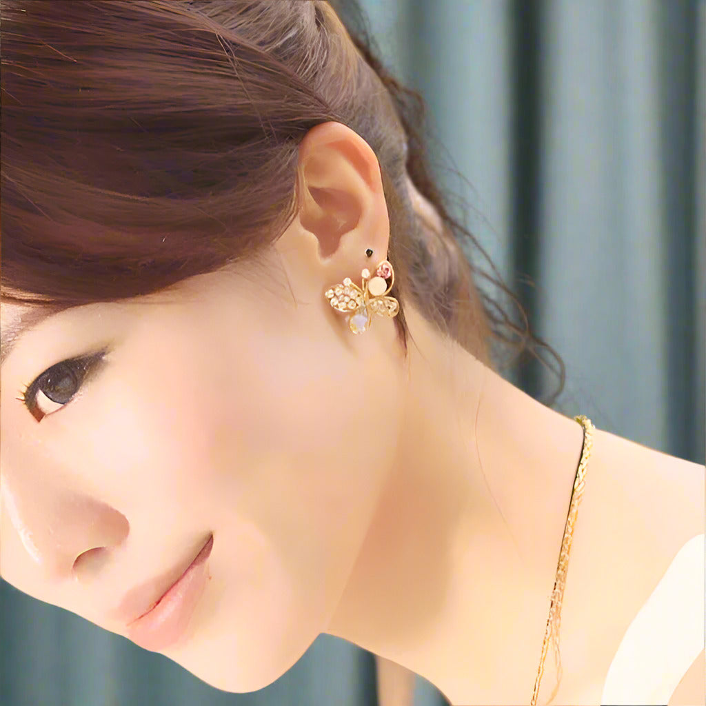 Feshionn IOBI Earrings Jeweled Confetti Butterfly Earrings