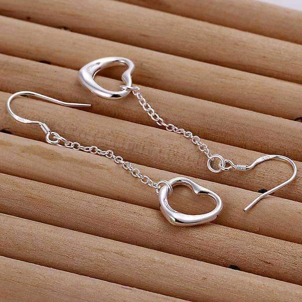 Feshionn IOBI Earrings Love Chain Dangling Heart Earrings