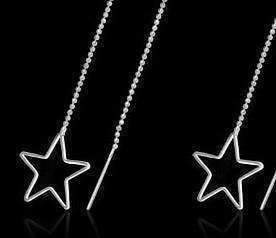 Feshionn IOBI Earrings ON SALE - Edgy Wired Star Outline Silver Thread Earrings