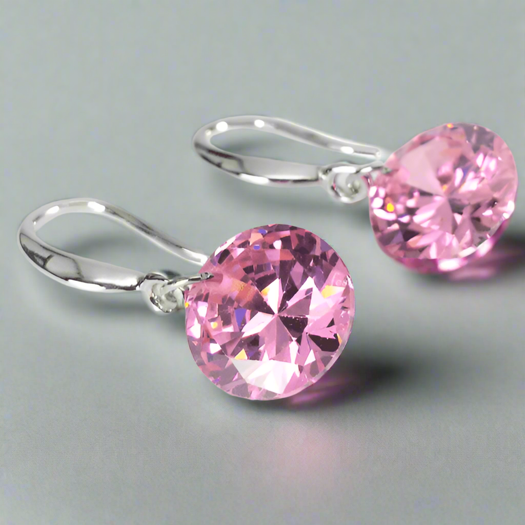 Feshionn IOBI Earrings Pink Quartz / 10mm Naked IOBI Crystals Drill Earrings - The Exotic Collection by Feshionn IOBI