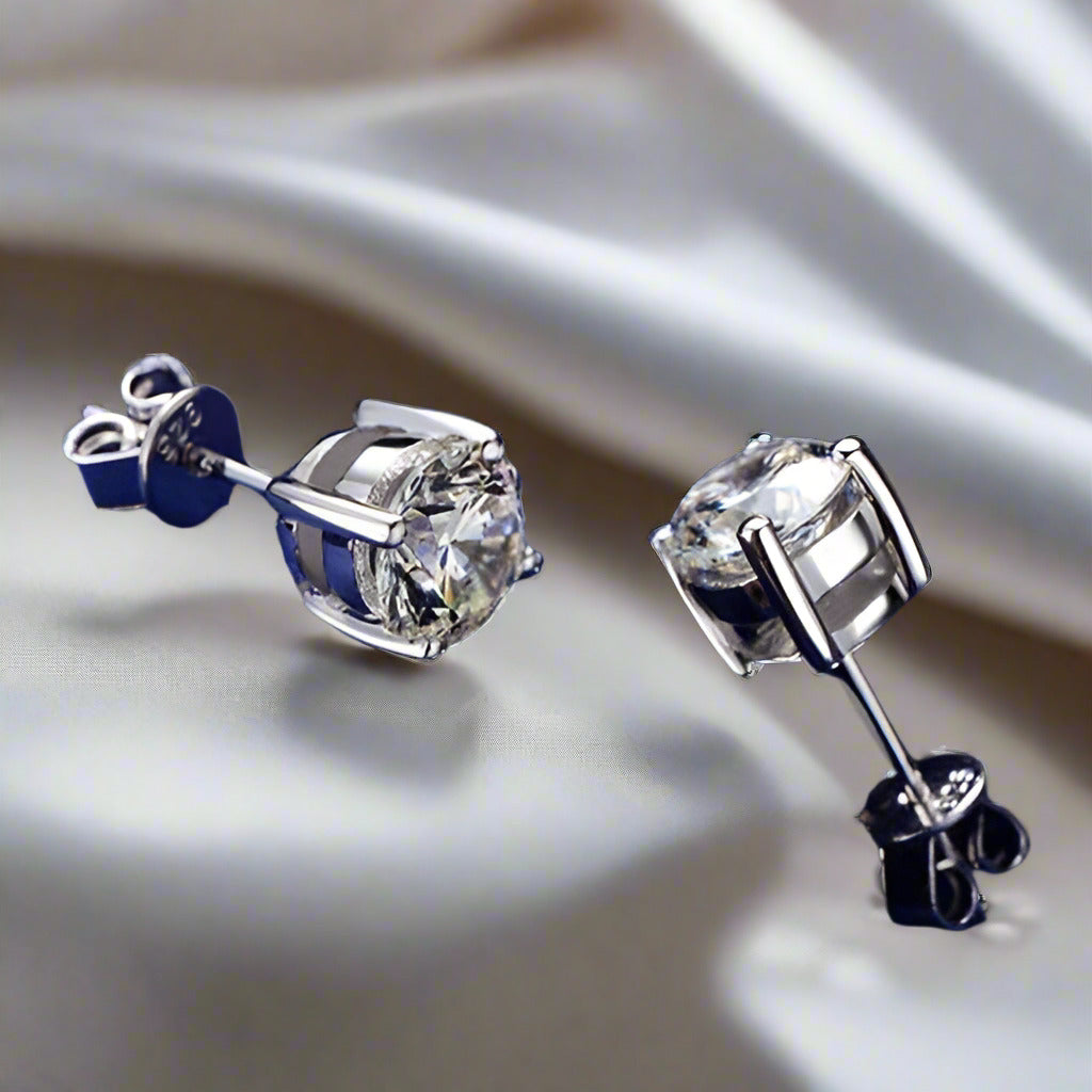 Feshionn IOBI Earrings Platinum / 0.5 Carat Opulence Round IOBI Cultured Diamond Solitaire Stud Earrings