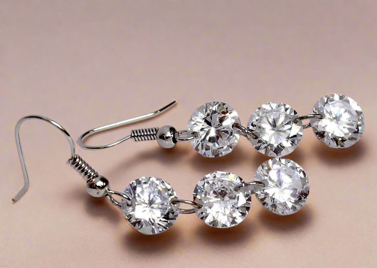 Feshionn IOBI Earrings Silver Trio Naked IOBI Crystals Earrings